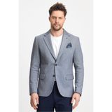 Frappoli Abrines Erkek Lacivert Pamuklu Likralı Esneyen Kumaşlı Slim Fit Spor Blazer Ceket