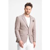 Frappoli Abrines Erkek Sütlü Kahverengi Pamuklu Likralı Esneyen Kumaşlı Slim Fit Spor Blazer Ceket