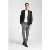 Frappoli Adelfo Erkek Siyah Diagonel Süet Slim Fit Mono Yaka Spor Blazer Ceket