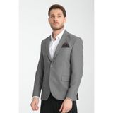 Frappoli Alfredo Erkek Gri Slim Fit Hasır Kumaşlı Blazer Ceket - 00E-Gri - 64