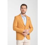 Frappoli Alfredo Erkek Sarı Mono Yaka Keten Desenli Slim Fit Spor Blazer Ceket