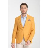 Frappoli Allegri Erkek Sarı Desenli Slim Fit Mono Yaka Spor Blazer Ceket - 56 - 6 Drop