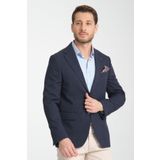 Frappoli Arunte Erkek Lacivert Keten Görünümlü Ince Dört Mevsim Giyilebilir Slim Fit Blazer Ceket