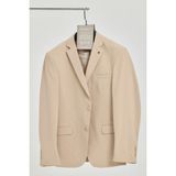 Frappoli Baselna Erkek Kahve Esneyen Likralı Kumaşlı Tam Astarlı Slim Fit Mono Yaka Dar Kesim Blazer Ceket - Bej - 64 - 6 Drop