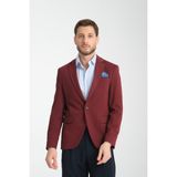Frappoli Baselna Erkek Kahve Esneyen Likralı Kumaşlı Tam Astarlı Slim Fit Mono Yaka Dar Kesim Blazer Ceket - Koyu Bordo - 58 - 6 Drop