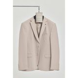 Frappoli Baselna Erkek Kahve Esneyen Likralı Kumaşlı Tam Astarlı Slim Fit Mono Yaka Dar Kesim Blazer Ceket - Taş - 62 - 6 Drop