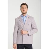 Frappoli Baselna Krv Erkek Kahve Kruvaze 6 Adet Metal Düğmeli 4 Mevsim Spor Blazer Ceket - Gri - 56 - 6 Drop
