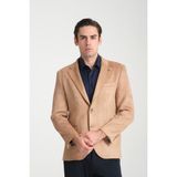 Frappoli Bernando Erkek Tarçın Süet Yaz-Kış 4 Mevsim Slim Fit Spor Blazer Ceket - Vizon - 56 - 6 Drop