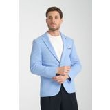 Frappoli Bortolo Erkek Buz Mavi Örme Esneyen Likralı Mono Yaka Slim Fit Spor Blazer Ceket