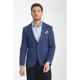 Frappoli Bortolo Erkek Lacivert Örme Esneyen Likralı Mono Yaka Slim Fit Blazer Ceket - 58 - 6 Drop