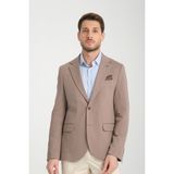Frappoli Brando Erkek Kahverengi Kendinden Desenli Slim Fit Pamuklu Likralı Esneyen Kumaşlı Spor Blazer Ceket - 58 - 6 Drop