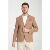Frappoli Cazino Erkek Vizon Slim Fit Dar Kesim Desenli Yarım Astar Mevsimlik Spor Blazer Ceket - 56 - 6 Drop