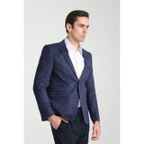 Frappoli Cencio Erkek Açık Lacivert Diagonel Süet Slim Fit Mono Yaka Spor Blazer Ceket - 58 - 6 Drop