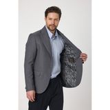 Frappoli Classo Erkek Gri Slim Fit Sivri Yaka Kendinden Desenli Blazer Ceket - 6 Drop - 48
