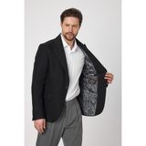 Frappoli Classo Erkek Siyah Slim Fit Sivri Yaka Kendinden Desenli Blazer Ceket - 58 - 6 Drop
