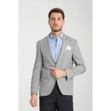 Frappoli Drs Pieros Erkek Gri Dirsek Detaylı Pamuk Karışımlı Slim Fit Mono Yaka Spor Blazer Ceket - 6 Drop - 54