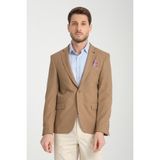 Frappoli Drs Pieros Erkek Hardal Dirsek Detaylı Pamuk Karışımlı Slim Fit Mono Yaka Spor Blazer Ceket - 58 - 6 Drop