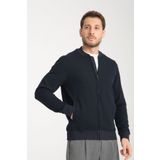 Frappoli Erkek Slim Fit Dar Kesim Dik Yaka Uzun Fermuarlı Düz Hırka