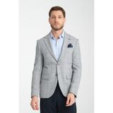 Frappoli Girado Erkek Açık Gri Ekose Slim Fit Mono Yaka Spor Blazer Ceket - 52 - 6 Drop