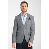 Frappoli Girado Erkek Gri Ekose Slim Fit Mono Yaka Spor Blazer Ceket - 48 - 6 Drop