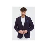 Frappoli Golex Erkek Koyu Bordo Poliviskon Kumaşlı Slim Fit Kendinden Mendilli Mono Yaka Spor Blazer Ceket - 50
