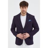 Frappoli Golex Erkek Koyu Bordo Poliviskon Kumaşlı Slim Fit Kendinden Mendilli Mono Yaka Spor Blazer Ceket