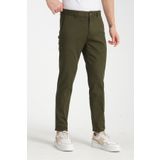 Frappoli Haki Kalın Düz Erkek Yandan Cepli Klasik Bel Slim Fit Chino Pantolon