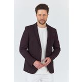 Frappoli İtolo Erkek Bordo Likralı Esnek Kumaşlı Slim Fit Spor Blazer Ceket