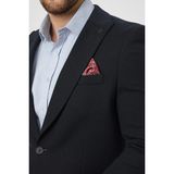 Frappoli Jasino Erkek Lacivert Pamuklu Likralı Slim Fit Örme Esneyen Mono Yaka Blazer Ceket - 01L-Lacivert - 52