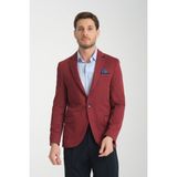 Frappoli Joker Erkek Bordo Örme Esneyen Kumaş Slim Fit Mono Yaka Blazer Ceket - 54 - 6 Drop