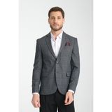 Frappoli Larkin Erkek Siyah Ekose Slim Fit Mono Yaka Spor Blazer Ceket - 56 - 6 Drop