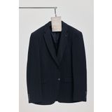 Frappoli Lorus Erkek Açık Lacivert Esneyen Kumaş Mono Yaka Slim Fit Blazer Ceket (Büyük Beden - Battal)