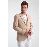 Frappoli Lucos Erkek Bej Yarım Astar Torba Cep Likralı Gofre Kumaşlı Spor Blazer Ceket - 56