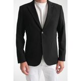 Frappoli Lucos Erkek Siyah Yarım Astar Torba Cep Likralı Gofre Kumaşlı Spor Blazer Ceket - 54