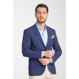 Frappoli Nipoye Erkek Kiremit Tam Astarlı Mono Yaka Slim Fit Blazer Ceket - Açık Lacivert - 48 - 6 Drop