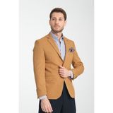 Frappoli Nipoye Erkek Kiremit Tam Astarlı Mono Yaka Slim Fit Blazer Ceket - Hardal - 58 - 6 Drop