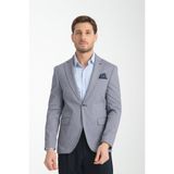 Frappoli Odessa Erkek Haki Kendinden Desenli Mevsimlik Mono Yaka Slim Fit Blazer Ceket - Koyu Lacivert - 48 - 6 Drop