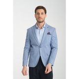 Frappoli Odessa Erkek Haki Kendinden Desenli Mevsimlik Mono Yaka Slim Fit Blazer Ceket - Lacivert - 48 - 6 Drop