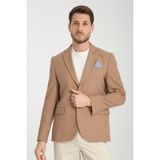 Frappoli Padure Erkek Vizon Slim Fit Dar Kesim Desenli Mevsimlik Blazer Ceket - 54 - 6 Drop