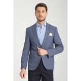 Frappoli Pieros Erkek Indigo Pamuk Karışımlı Slim Fit Mono Yaka Spor Blazer Ceket - 48 - İndigo - 6 Drop