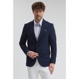 Frappoli Pique Erkek Yeşil Sivri Yaka Esnek Poliviskon Kumaşlı Slim Fit Spor Blazer Ceket - 52 - Lacivert