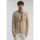Frappoli Pique Erkek Yeşil Sivri Yaka Esnek Poliviskon Kumaşlı Slim Fit Spor Blazer Ceket - 56 - Bej