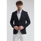 Frappoli Pique Erkek Yeşil Sivri Yaka Esnek Poliviskon Kumaşlı Slim Fit Spor Blazer Ceket - 56 - Siyah