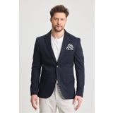 Frappoli Poly Erkek İndigo Likralı Pamuklu Slim Fit Spor Blazer Ceket