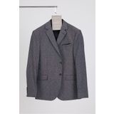 Frappoli Restore Erkek Siyah-Gri Likralı Pamuklu Slim Fit Spor Blazer Ceket (Büyük Beden - Battal)