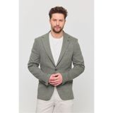 Frappoli Ribas Erkek Açık Haki Esnek Pamuk Karışımlı Ekose Desenli Spor Blazer Ceket