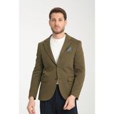 Frappoli Samues Erkek Haki Örme Likralı Esneyen Kumaş Slim Fit Mono Yaka Spor Blazer Ceket - 58 - 6 Drop