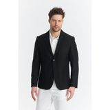 Frappoli Serardo Erkek Koyu Buz Yarım Astarlı Pamuk Karışımlı Torba Cepli Ilkbahar-Yaz Spor Blazer Ceket - 58 - Siyah - 6 Drop
