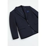 Frappoli Sorex Erkek Siyah Poliviskon Kumaşlı Slim Fit Kendinden Mendilli Mono Yaka Spor Blazer Ceket - 56 - Lacivert