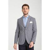 Frappoli Tadic Erkek Gri Desenli Esneyen Kumaş Slim Fit Torba Cepli Yarım Astar 4 Mevsim Blazer Ceket - 48 - 6 Drop